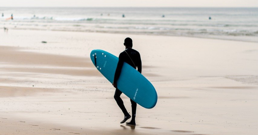 surf in the Pacific Ocean at Santa Monica beach
